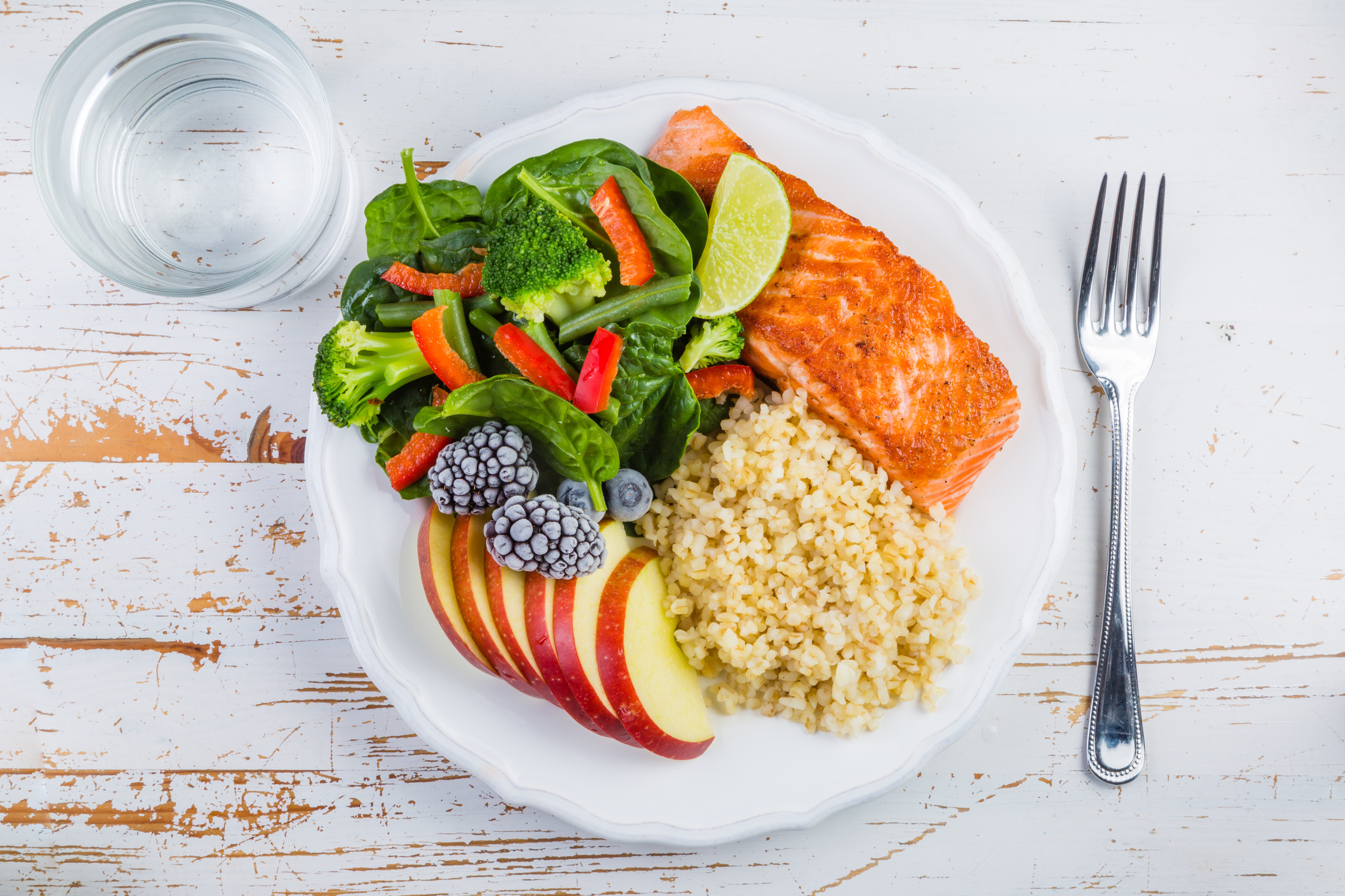 Healthy Food on Wooden Table